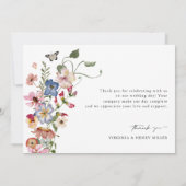 Colorful Floral Thank You Card (Back)