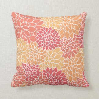 Colorful Floral Throw Pillow