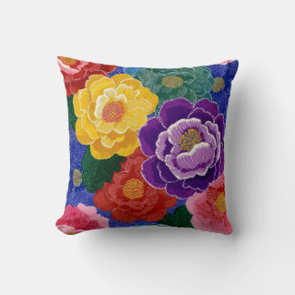 Colorful Floral Throw Pillow Decor