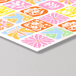 Colorful Floral Tile Botanical Folk Whimsical 