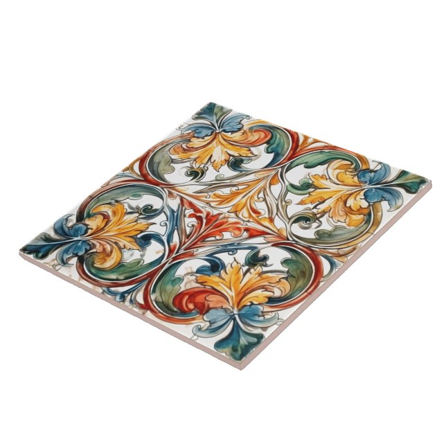 Colorful Floral Tile Design (Side)