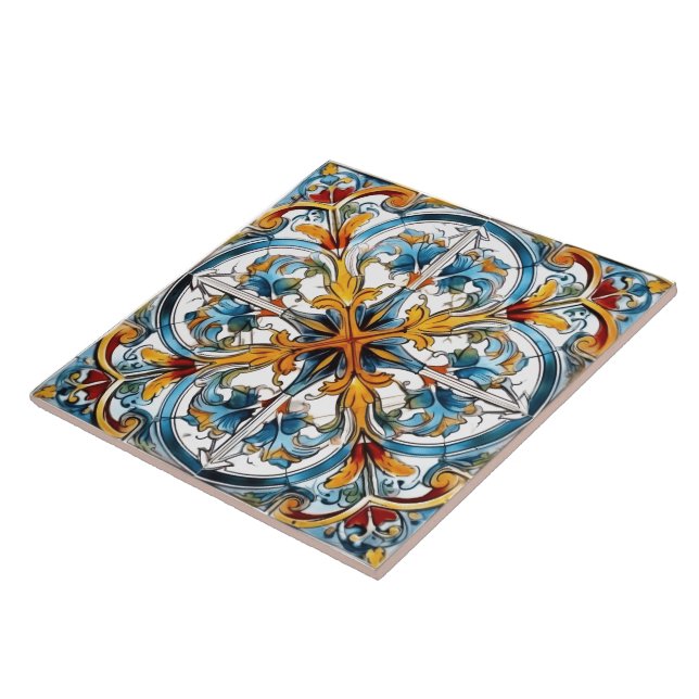 Colorful Floral Tile Design (Side)