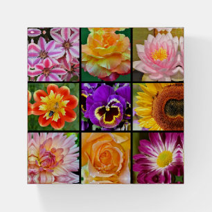 Colorful floral tile paperweight