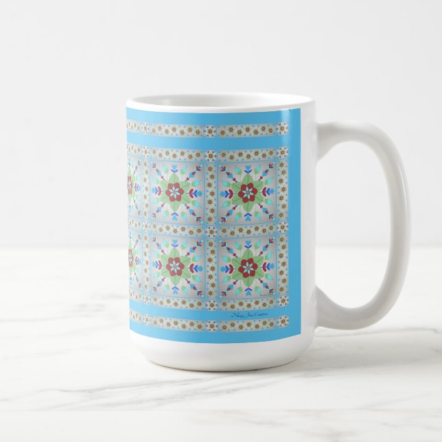 Colorful Floral Tile Pattern Mug  (Right)