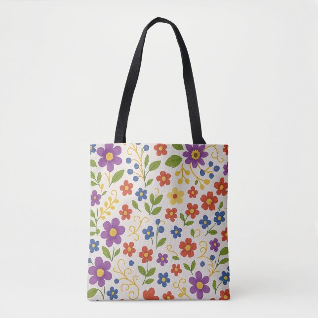 Colorful Floral Tote Bag (Front)