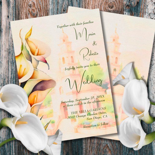 Colorful Floral Town Rustic Mexican Wedding Invitation (Creator Uploaded)