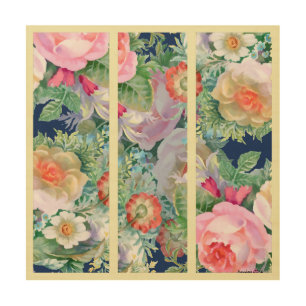 Colorful Floral Triptych Wood Wall Art