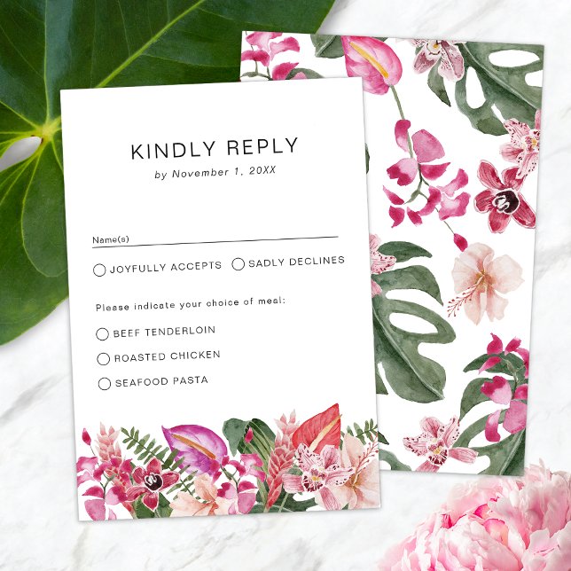 Colorful Floral Tropical RSVP Card (Colorful Floral Tropical RSVP Card by Painted Paperie
)
