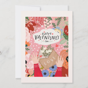 Colorful Floral Valentine Card