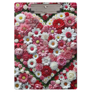 Colorful, floral valentine's day heart clipboard