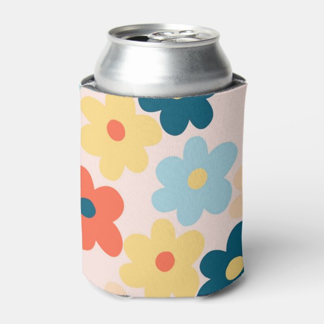 Colorful Floral Vibrant Botanical Spring & Summer Can Cooler (Can Front)
