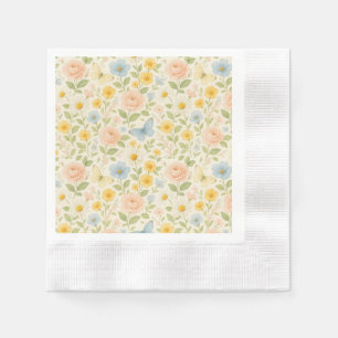 Colorful Floral vintage pattern with butterflies Napkins