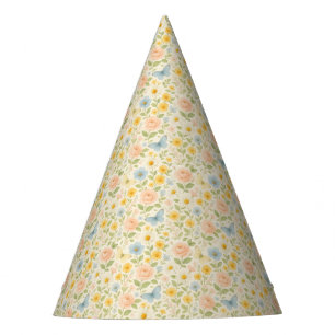 Colorful Floral vintage pattern with butterflies Party Hat