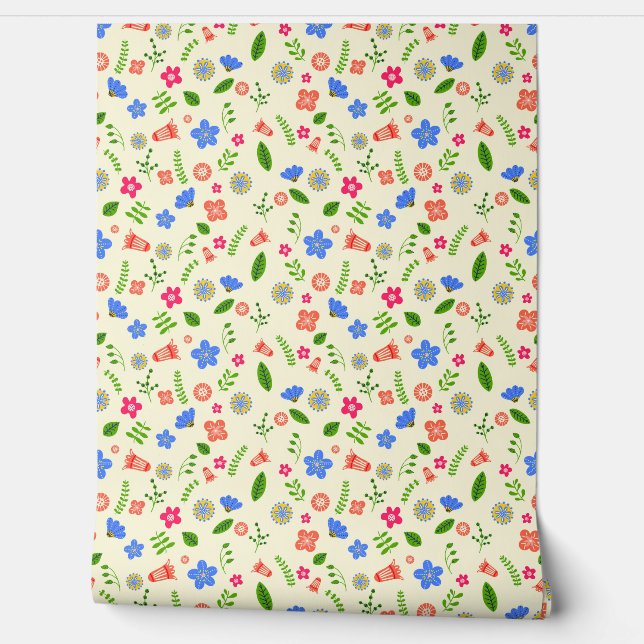 Colorful Floral Wallpaper. Wallpaper (Unrolling)