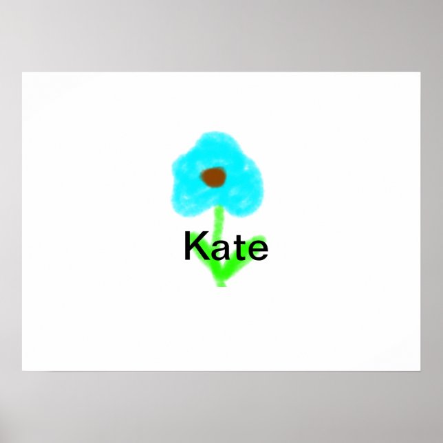 Colorful floral watercolor add name text poster (Front)