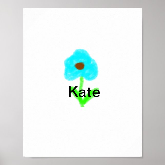 Colorful floral watercolor add name text poster (Front)