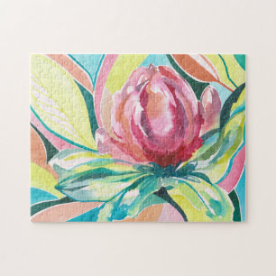 Colorful Floral Watercolor Art Jigsaw Puzzle