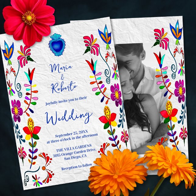 Colorful Floral Watercolor Mexican Wedding Invitation (Creator Uploaded)