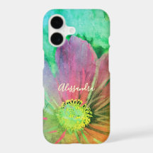 Colorful Floral Watercolor Monogram Name Botanical