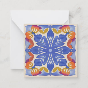 Colorful Floral Watercolor Note Card