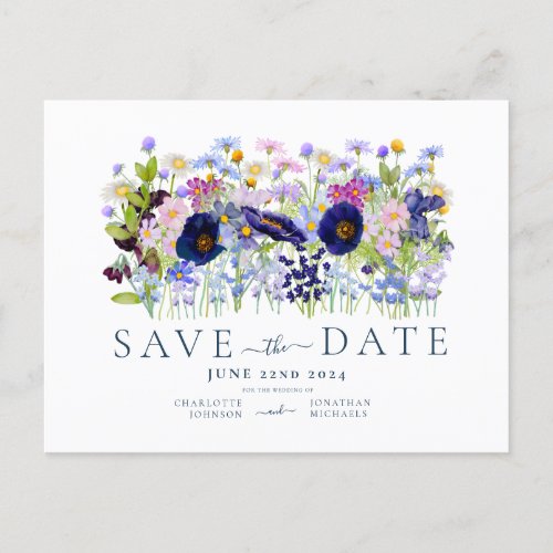 Colorful Floral Watercolor Wedding Invitation Postcard