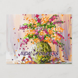 Colorful Floral We Moved New Home Moving New Root Postcard