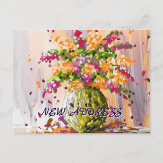 Colorful Floral We Moved New Home Moving New Root Postcard
