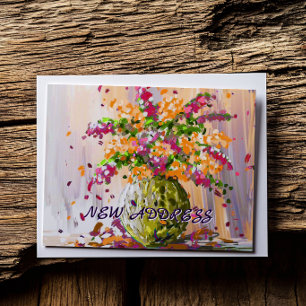Colorful Floral We Moved New Home Moving New Root Postcard