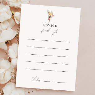 Colorful Floral Wedding Advice Card