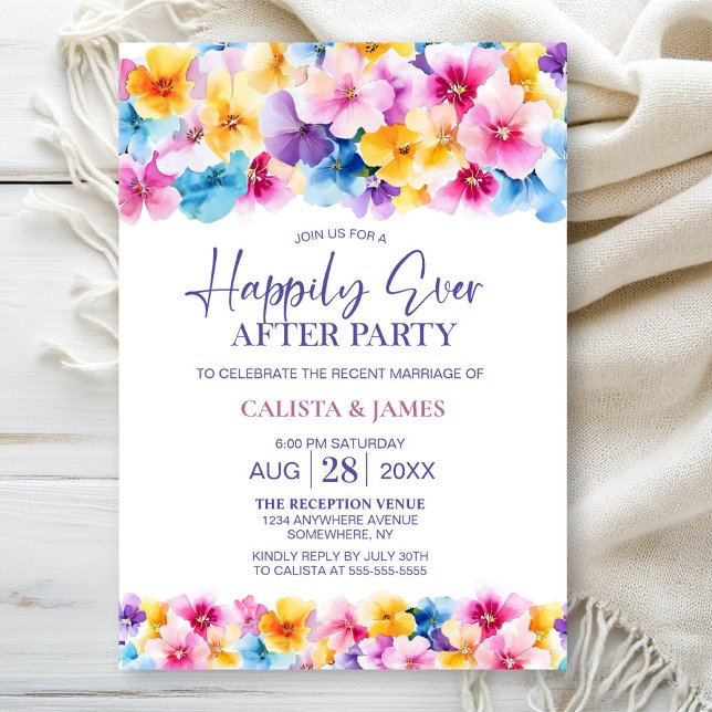 Colorful Floral Wedding After Party Invitation (Creator Uploaded)