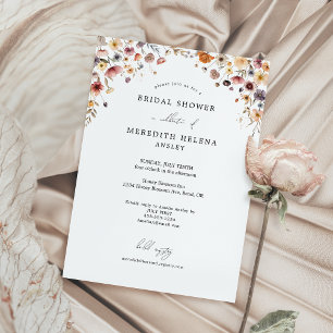 Colorful Floral Wedding Bridal Shower Invitation