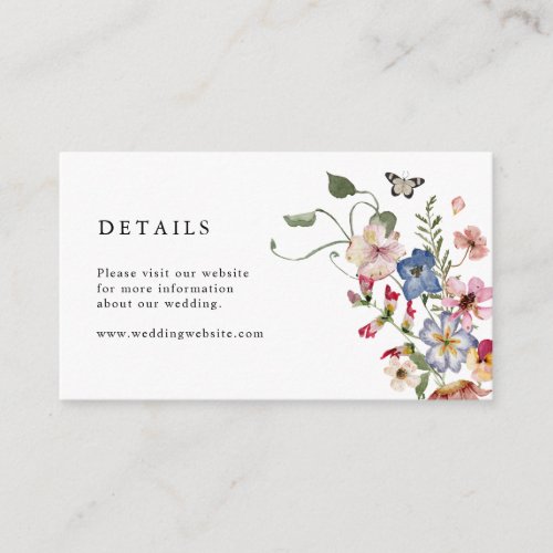 Colorful Floral Wedding Details Card