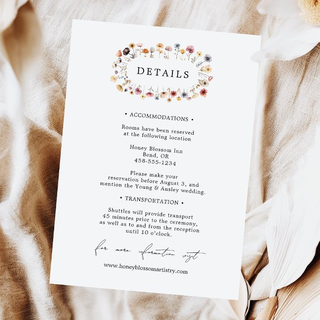 Colorful Floral Wedding Details Enclosure Card (Creator Uploaded)