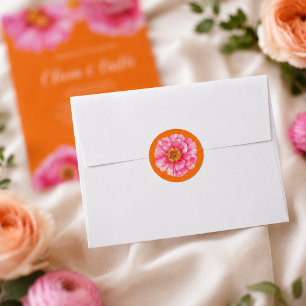 Colorful Floral Wedding Envelope Seal Stickers