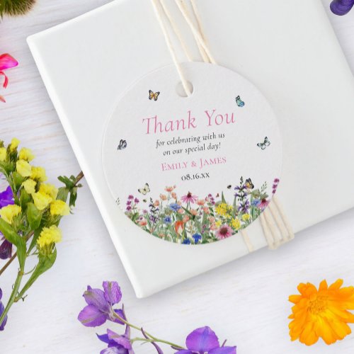 Colorful Floral Wedding Favor Tags