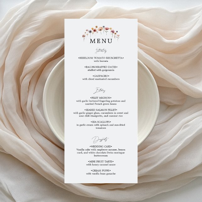 Colorful Floral Wedding Flat Menu (Creator Uploaded)