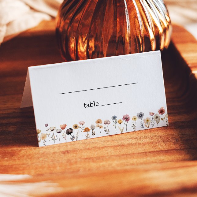 Colorful Floral Wedding Folded Place Card (Creator Uploaded)