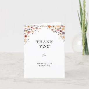 Colorful Floral Wedding Folded Thank You Card