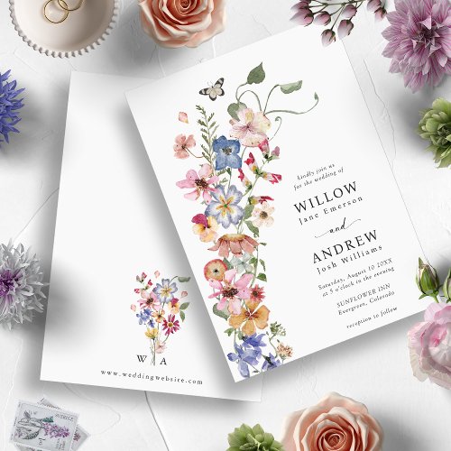 Colorful Floral Wedding Invitation