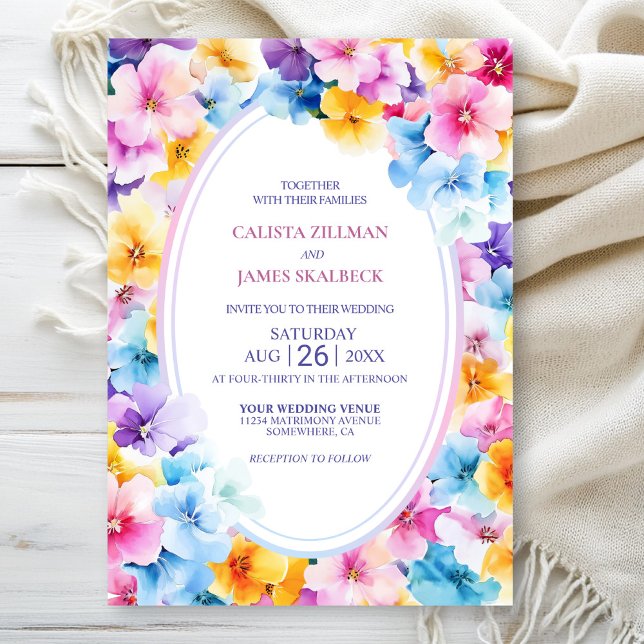 Colorful Floral Wedding Invitation (Creator Uploaded)