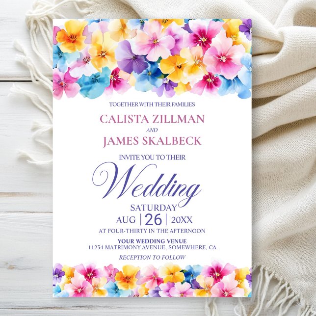 Colorful Floral Wedding Invitation (Creator Uploaded)