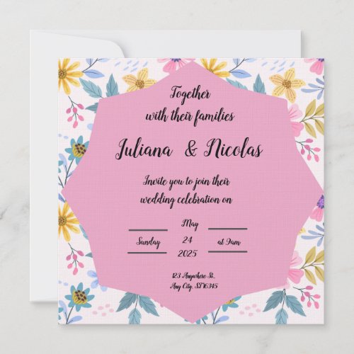  Colorful Floral Wedding Invitation Patterns