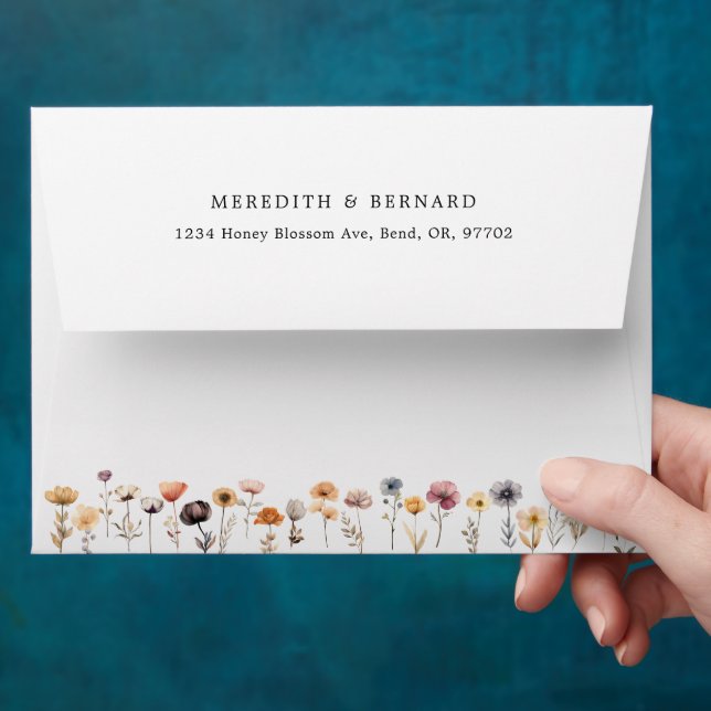 Colorful Floral Wedding Mailing Envelope (Hand)