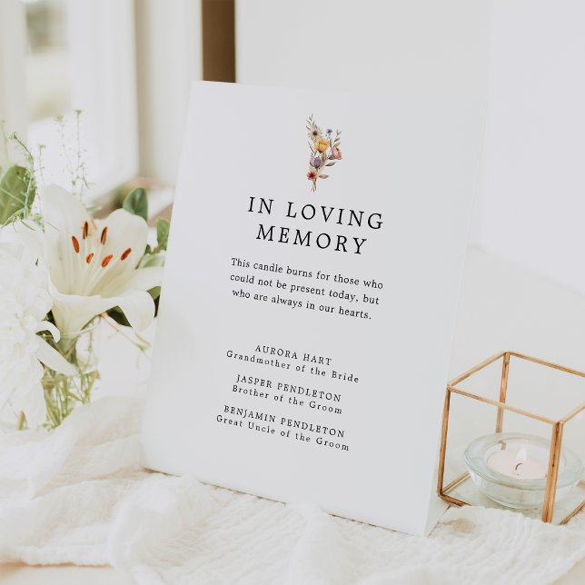 Colorful Floral Wedding Memorial Pedestal Sign (Creator Uploaded)