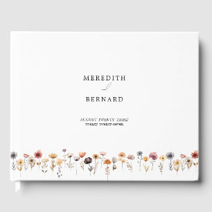Colorful Floral Wedding Monogram Guest Book