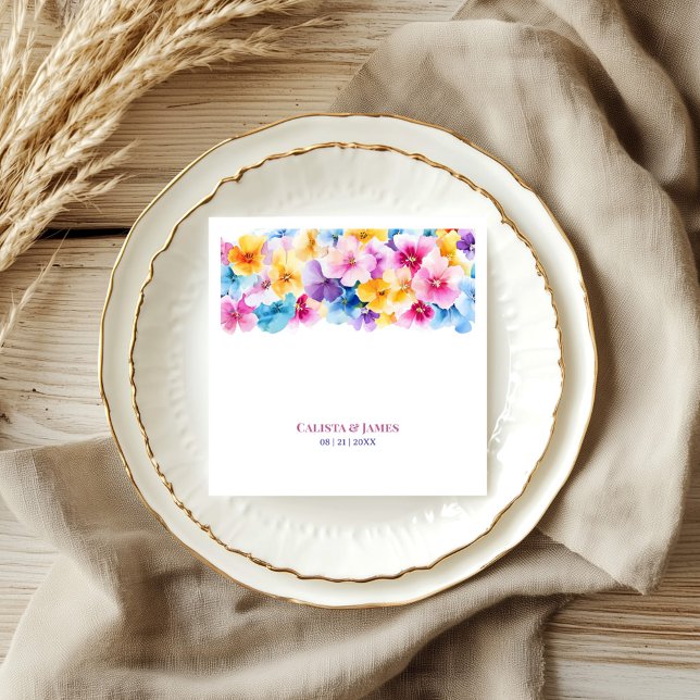 Colorful Floral Wedding Napkins (Creator Uploaded)