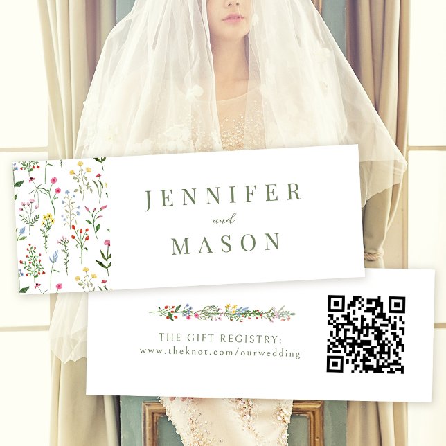 Colorful floral wedding QR registry insert card (Creator Uploaded)