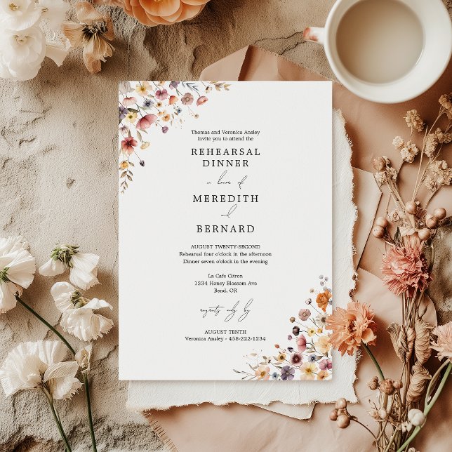 Colorful Floral Wedding Rehearsal Dinner Invitation (Creator Uploaded)