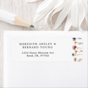 Colorful Floral Wedding Return Address Label