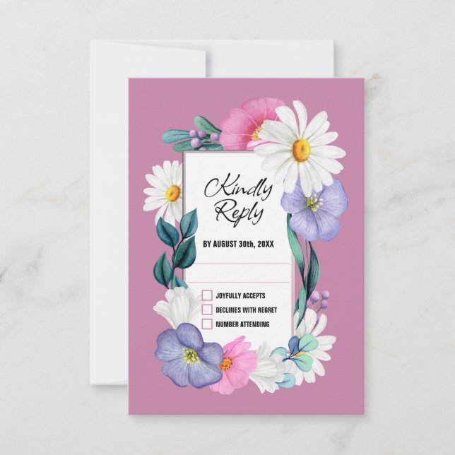 Colorful Floral Wedding RSVP (Front)